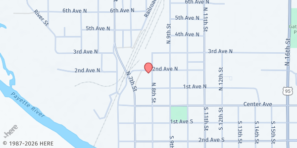 Map showing Payette Senior Center at 137 N Main St, Payette, ID