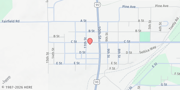 Map showing Christian Life Fellowship at 1067 C Street, Plummer, ID