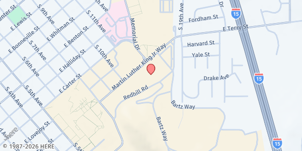 Map showing Idaho State University - Benny's Pantry at 921 S. 8th, Pocatello, ID