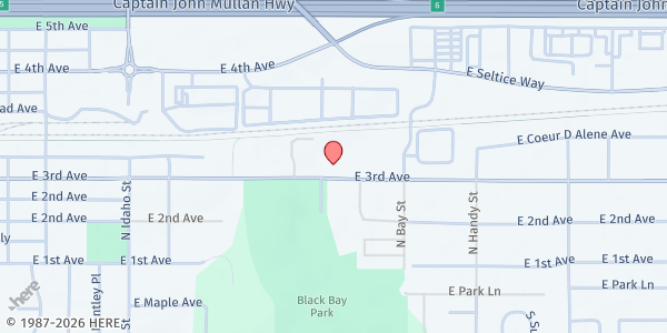 Map showing 3rd Avenue Marketplace at 1215 E 3rd Ave, Post Falls, ID