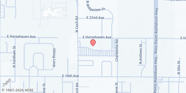 Map showing Real Life Ministries Post Falls at 1866 N Cecil Rd, Post Falls, ID