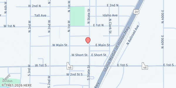 Map showing Rigby Senior Center - Food Pantry at 391 Community Ln, Rigby, ID