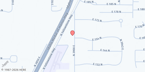 Map showing The Giving Cupboard at 153 N 3900 E, Rigby, ID