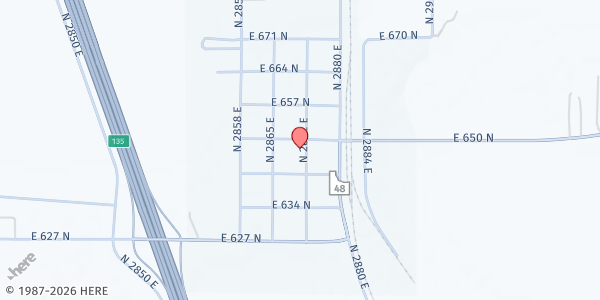 Map showing Jefferson County Mobile Pantry - Roberts - Food Distribution Center at 647 N 2872 E, Roberts, ID