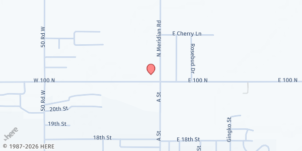 Map showing Grace Community Church at 100 N Meridian, Rupert, ID
