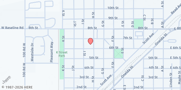 Map showing Open Hearts Food Pantry at 605 H St, Rupert, ID