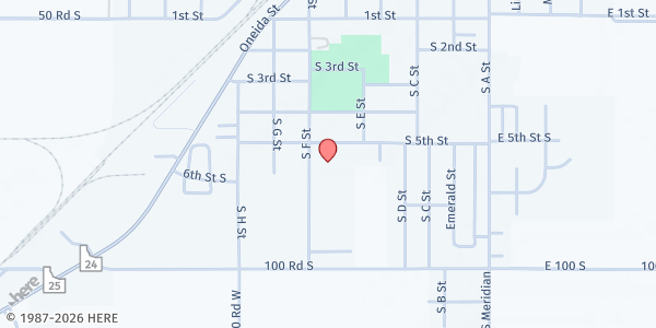 Map showing The Church of Jesus Christ of Latter-day Saints - Rupert at 526 S F St, Rupert, ID