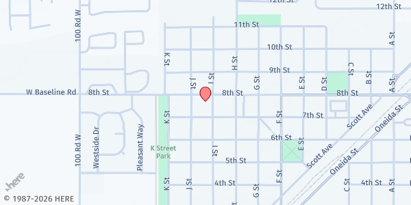 Map showing Trinity Lutheran Church at 909 8th St, Rupert, ID