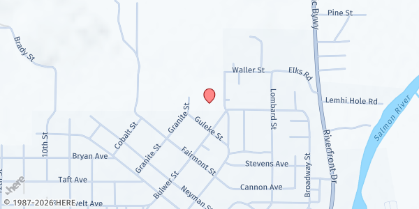 Map showing Salmon Assembly of God at 510 Bulwer St, Salmon, ID