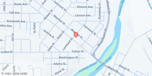 Map showing United Methodist Church at 201 Lombard St, Salmon, ID