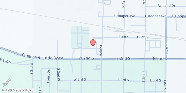 Map showing Caribou County Mobile Pantry - Soda Springs at 40 W Center, Soda Springs, ID
