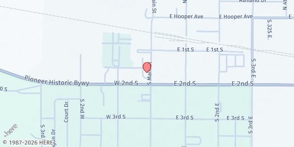 Map showing The Center for Hope at 168 S Main St, Soda Springs, ID