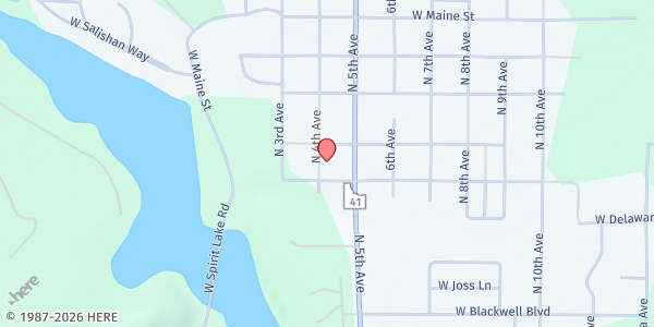 Map showing Cup of Grace Inc at 31848 N 4th Ave Box 744, Spirit Lake, ID