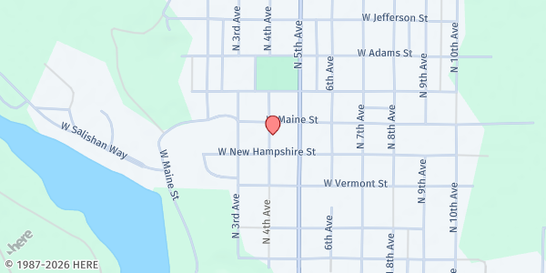 Map showing Spirit Lake Food Bank at 32154 4th Ave, Spirit Lake, ID