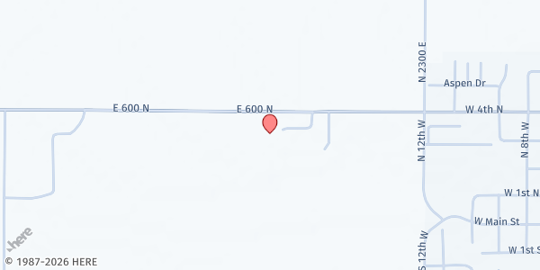 Map showing Fremont County Mobile Pantry - St. Anthony at 2266 East 600 North St, St. Anthony, ID