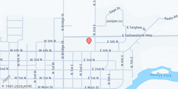 Map showing The Church of Jesus Christ of Latter-day Saints - St Anthony at 247 E 4th N, St Anthony, ID