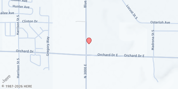 Map showing Center of Prayer and Worship at 835 Blue Lakes Blvd S, Twin Falls, ID