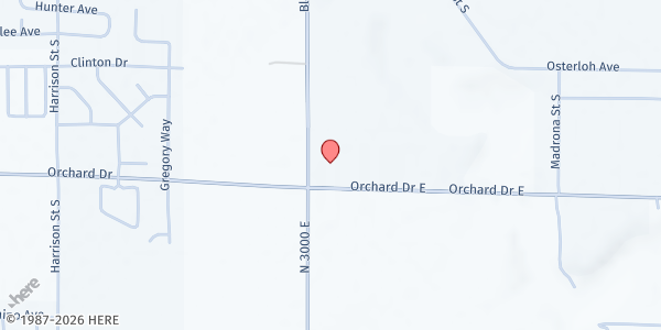 Map showing Center of Prayer and Worship - Food Distribution Center at 835 Blue Lakes Blvd S, Twin Falls, ID