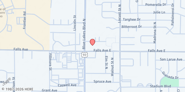 Map showing Community Council of Idaho - Twin Falls - Food Distribution Center at 1139 Falls Ave E, Twin Falls, ID