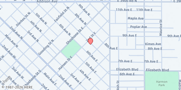 Map showing Saint Edward the Confessor Soup Kitchen - Food Distribution Center at 212 7th Ave E, Twin Falls, ID
