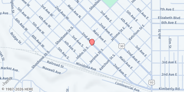 Map showing Voices Against Violence at 302 2nd Ave. South, Twin Falls, ID