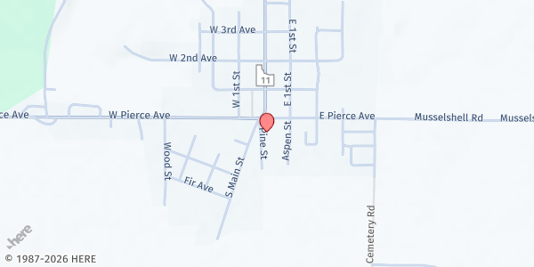Map showing Clearwater County Mobile Pantry - Weippe at 114 Pine St, Weippe, ID
