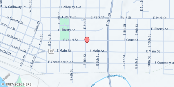 Map showing Cornerstone at 515 E Court St, Weiser, ID