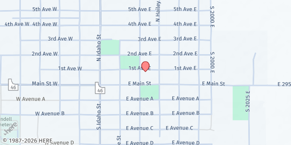 Map showing Community Helping Hands - Wendell at 335 1st Ave E, Wendell, ID