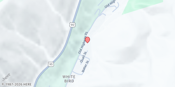 Map showing White Bird Elementary School/Community Center at 355 River St, White Bird, ID