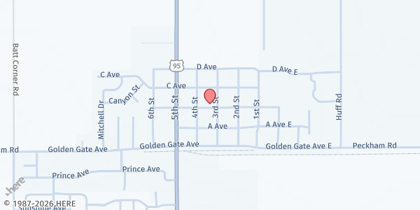 Map showing Calvary Holiness Church - Food Distribution Center at 310 B Ave, Wilder, ID