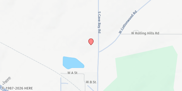 Map showing Coeur d'Alene Tribe Food Distribution Center at 30903 S Cave Bay Rd, Worley, ID