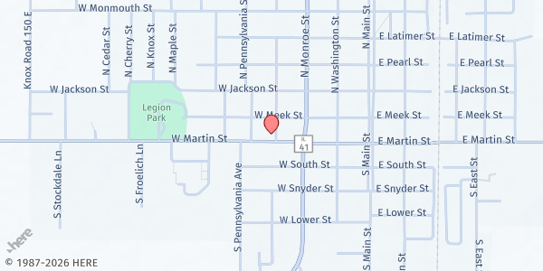 Map showing The Cupboard & The Closet at 801 W. Martin St., Abingdon, IL