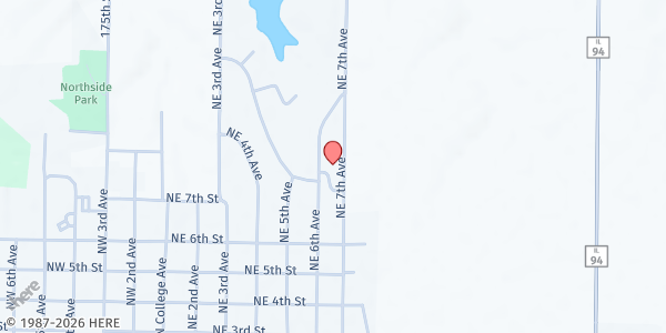 Map showing Little Free Food Box - First Baptist Church at 800 NE 6th Ave., Aledo, IL