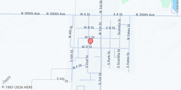 Map showing Maranatha Chapel Assembly of God at 111 West D Street, Alpha, IL