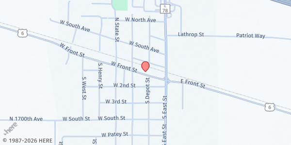 Map showing Project Pride Food Pantry at 200 W Front Street, Annawan, IL