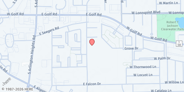 Map showing Lutheran Church of the Cross at 2025 S Goebbert Rd, Arlington Heights, IL