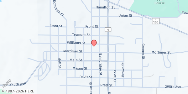 Map showing Barry Food Pantry at 603 Decatur Street, Barry, IL