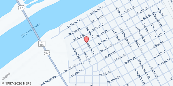 Map showing Beardstown Families - Blessing Box at 400 Block March St., Beardstown, IL