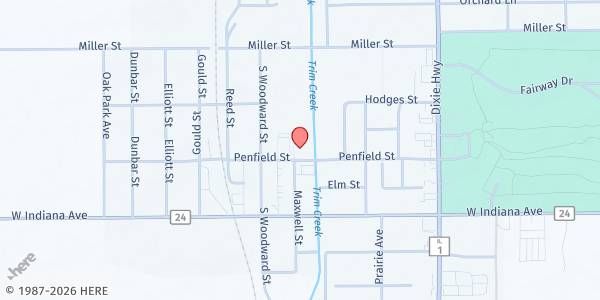 Map showing Alicia's House at 673 Penfield St, Beecher, IL