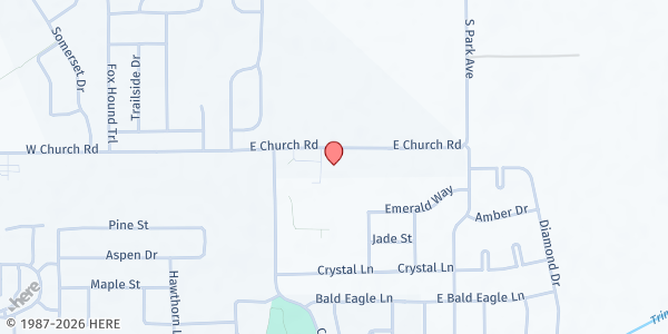 Map showing Faith Church at 201 E Church Road, Beecher, IL