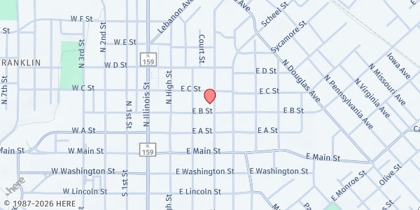 Map showing Psop Belleville at 201 North Church St, Belleville, IL