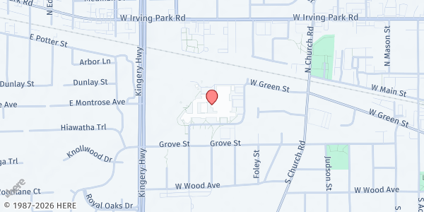 Map showing Fenton High School Mobile Market at 1000 West Green Street, Bensenville, IL