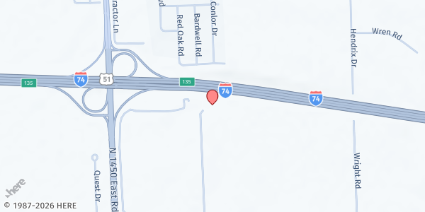 Map showing Temba Food Pantry at 14940 Old Colonial Rd, Bloomington, IL