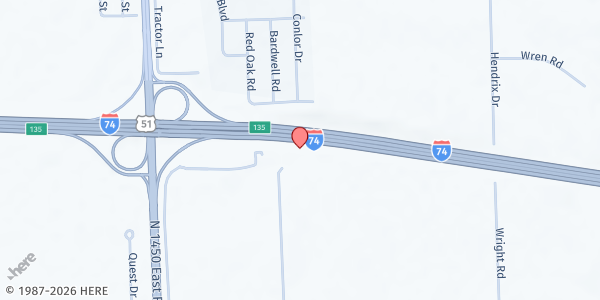 Map showing Temba Food Pantry at 14940 Old Colonial Rd., Bloomington, IL