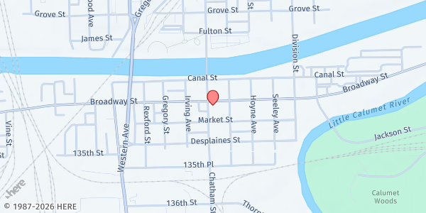 Map showing Blue Cap at 2155 Broadway Street, Blue Island, IL