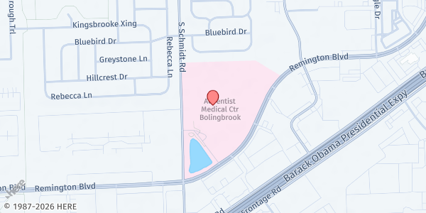 Map showing AdventHealth Bolingbrook Hospital Campus at 420 Remington Blvd., Bolingbrook, IL