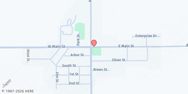 Map showing Bradford Community Food Pantry at 118 E. Main St., Bradford, IL