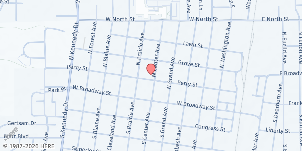 Map showing St. Joseph Catholic Church at 211 N Center Ave, Bradley, IL