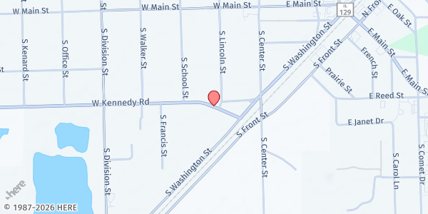 Map showing Community Care Center - Braidwood at 112 S Center Street, Braidwood, IL
