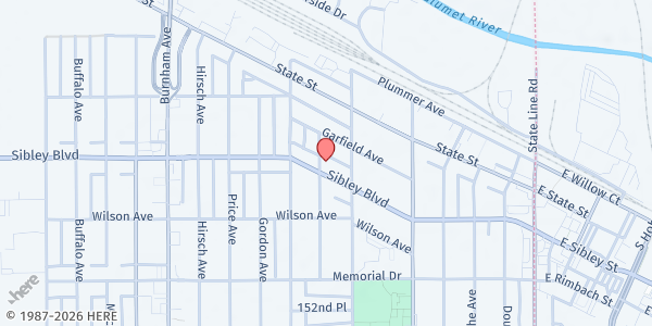 Map showing All Nations Church of Chicago at 520 Sibley Blvd, Calumet City, IL